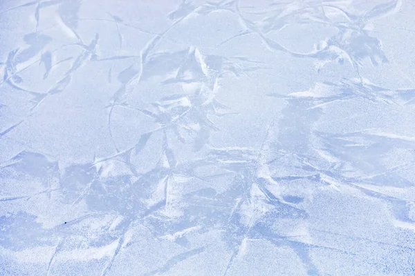 Superficie Hielo Azul Claro Abstracto Con Impresiones Rociadas Con Nieve — Foto de Stock