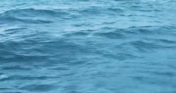 Texture Movimento Acqua Mare Una Barca Diporto Una Giornata Sole — Video Stock