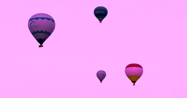 Ιπτάμενα Μπαλόνια Στον Ουρανό Κοντά Στην Καππαδοκία Νωρίς Πρωί Ενεργές — Αρχείο Βίντεο