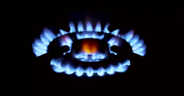 Газовое Пламя Темноте Экономика Экология Газа Глобальный Газовый Кризис — стоковое видео