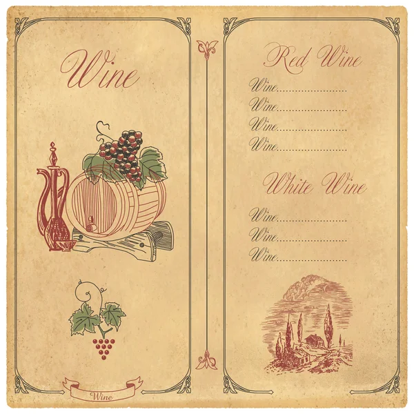 Wine list — Stock Photo, Image