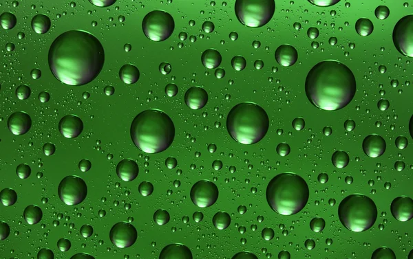 Green water drops — Stock Photo, Image