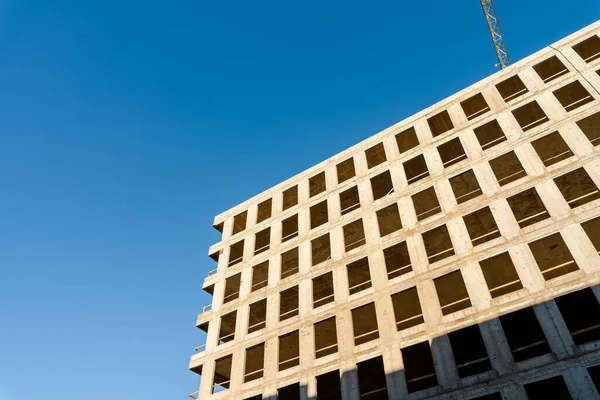 Nşaat Halindeki Beton Bloklardan Yapılmış Bir Evin Cephesi — Stok fotoğraf