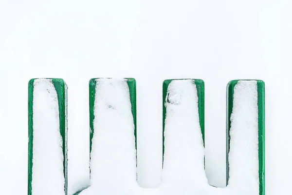 Bench Covered Snow Winter Minimalism — Stock Photo, Image