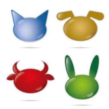 parlak hayvan düğmeler