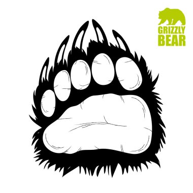 Bear footprint stamp clipart