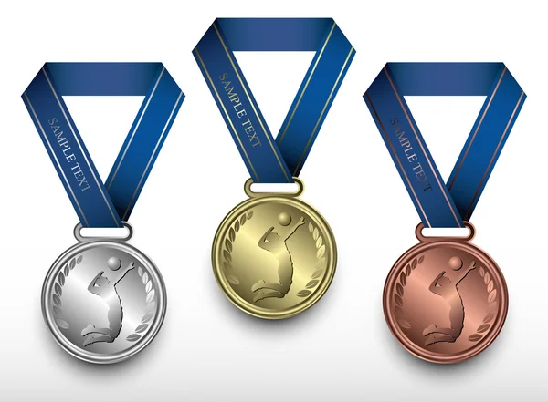 Volleyball medals — Stock Vector