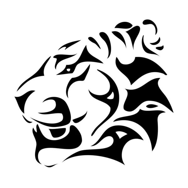 Cabeza de tigre - tribal — Vector de stock