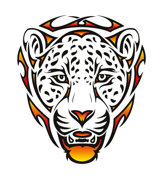 Jaguar tribal head — Stock Vector