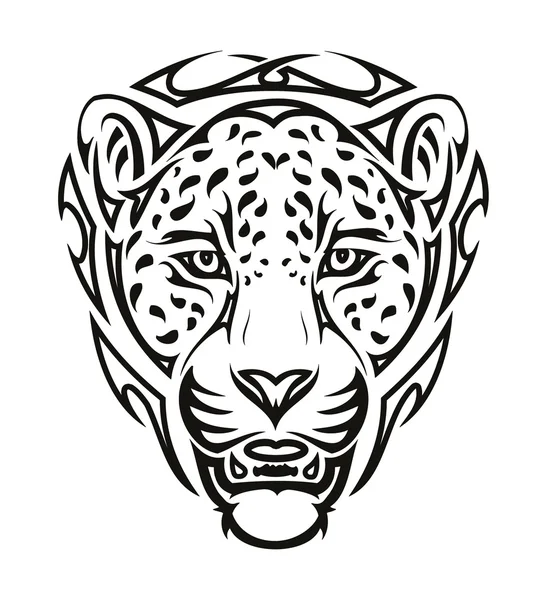 Jaguar tribal head — Stock Vector