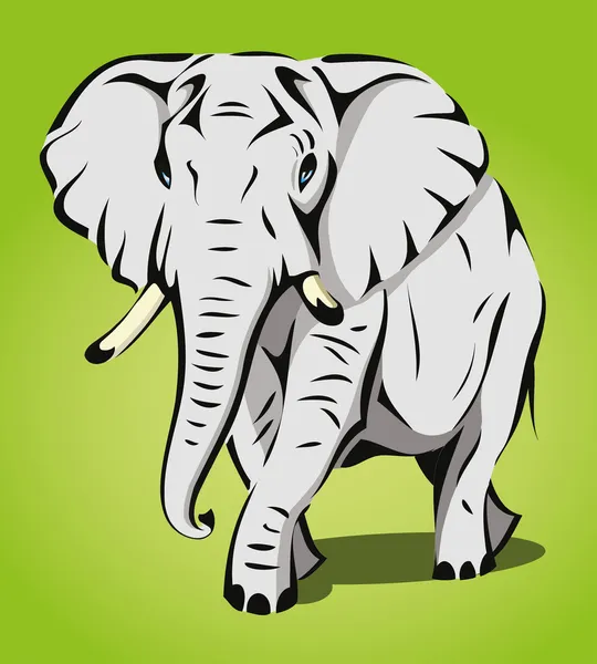 Elefante africano caminando — Vector de stock