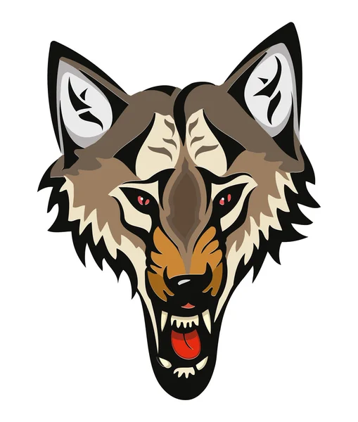 Head of a wolf with tribal — Stock Vector