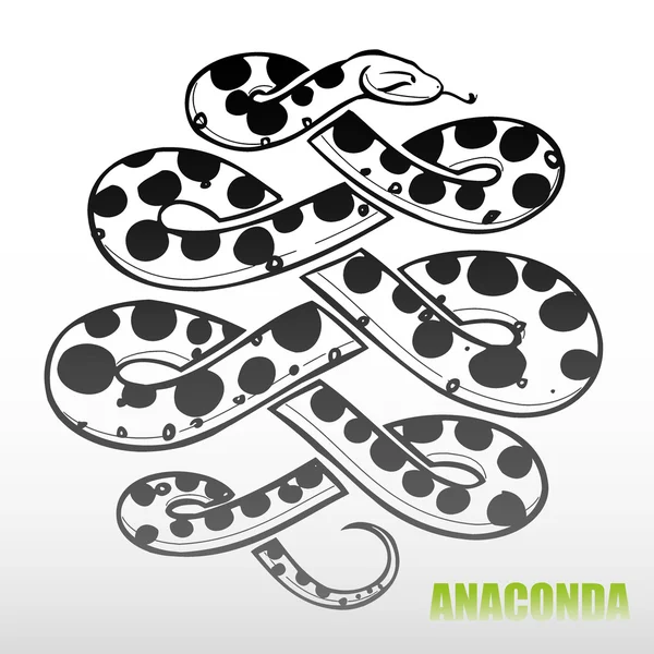 Serpente anaconda — Vettoriale Stock