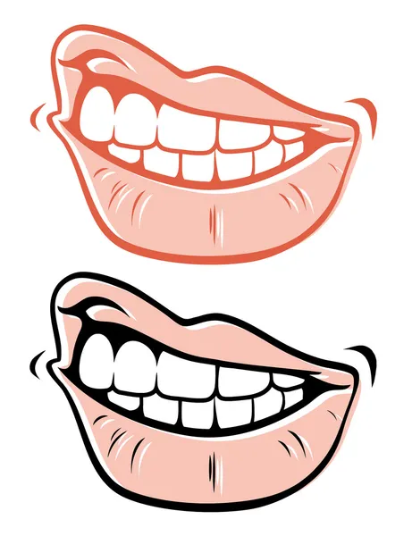 Boca con labio superior rizado — Vector de stock