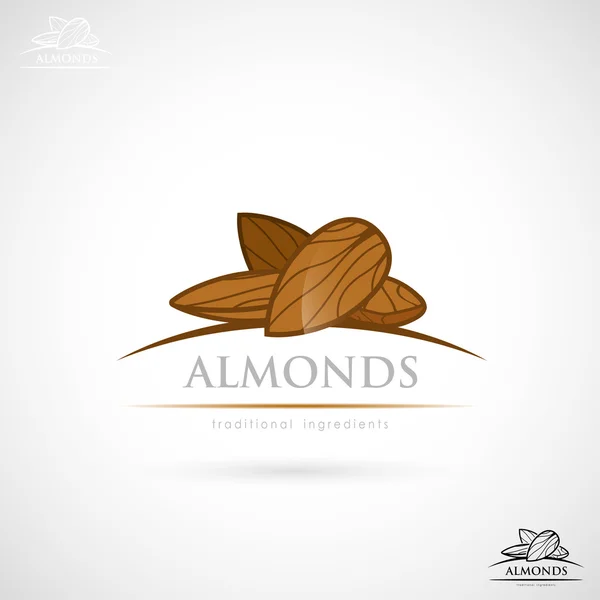 Label almond - Stok Vektor