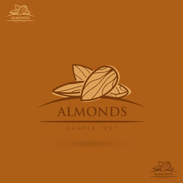 Almonds label — Stock Vector