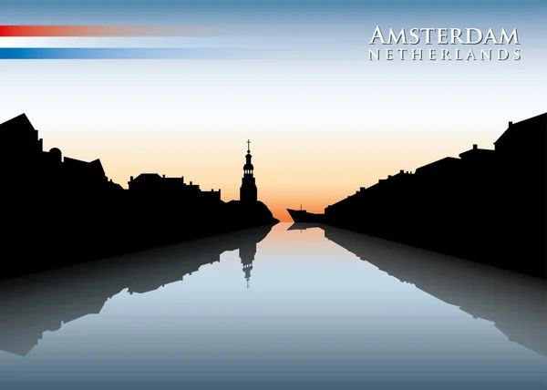 Amsterdamské panorama — Stockový vektor
