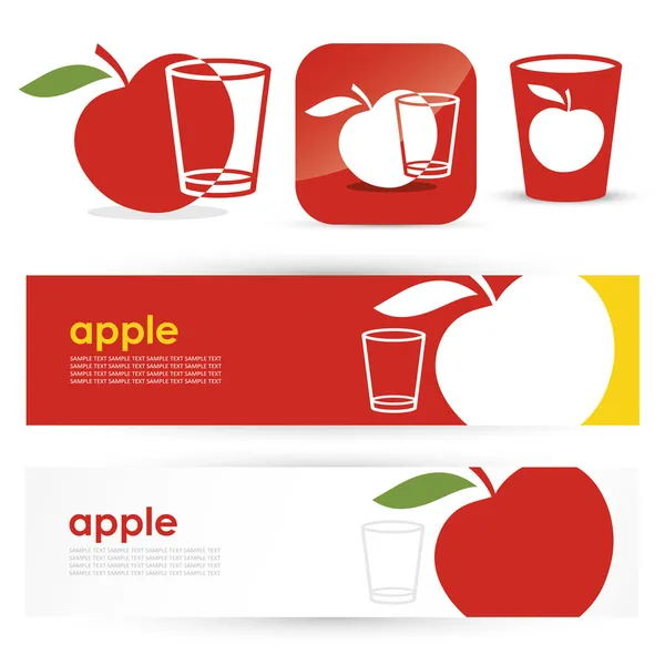 Etiqueta de jugo de manzana — Vector de stock