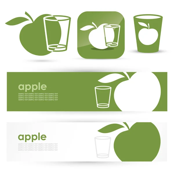 Étiquette jus de pomme — Image vectorielle