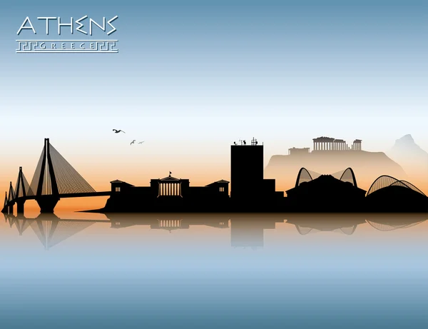 Skyline van Athene — Stockvector