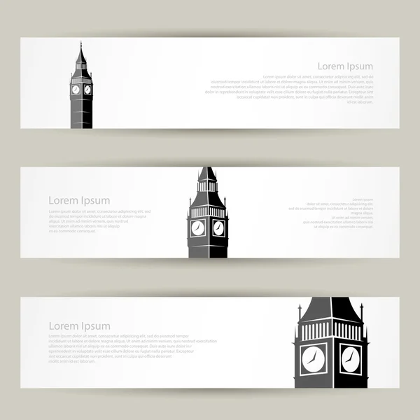 Big ben banners — Stock Vector