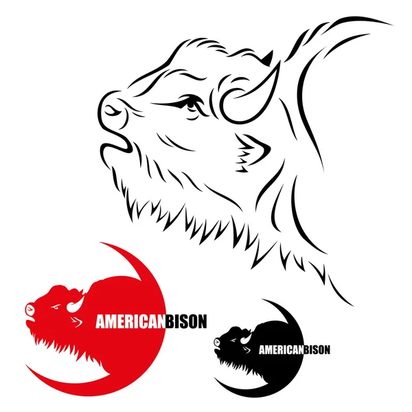 American bison — Stock Vector