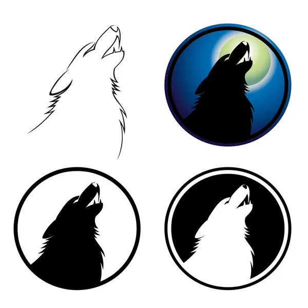 Signo de lobo aullando — Vector de stock