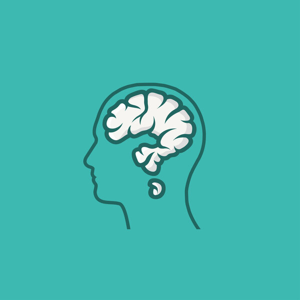 Human head with brain