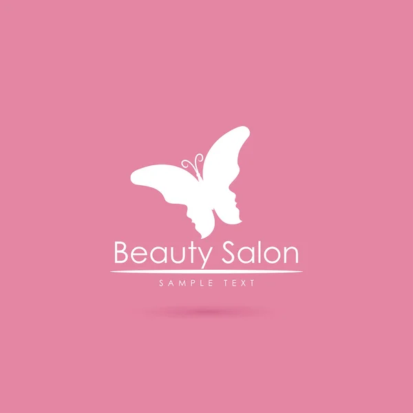 Beauty salon label met butterfly ' and ' gezichten — Stockvector