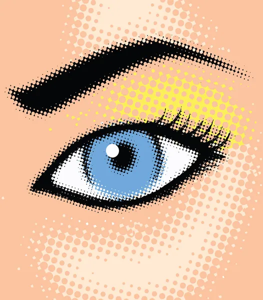 Demi-ton oeil de fille — Image vectorielle