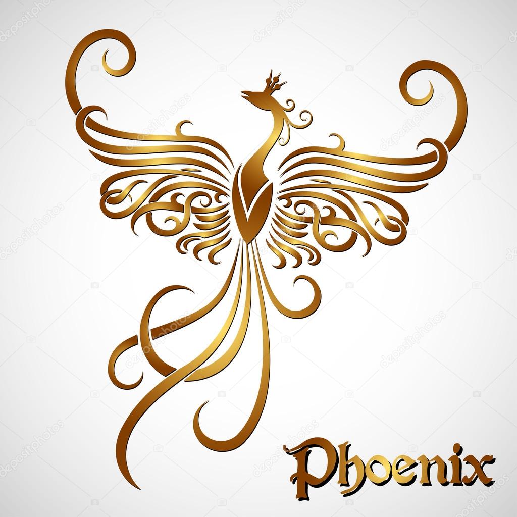 Golden fire phoenix