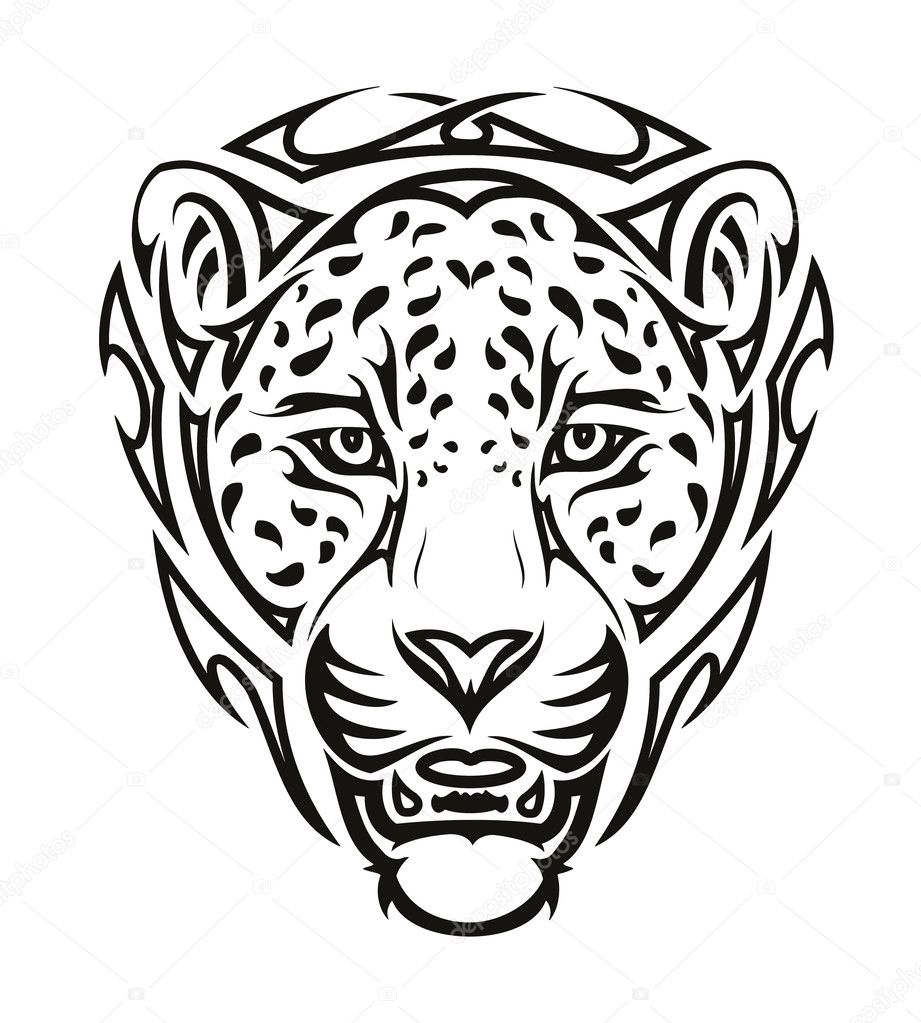 Jaguar tribal head — Stock Vector © I.Petrovic #46026217