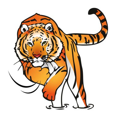 Tiger in jump clipart