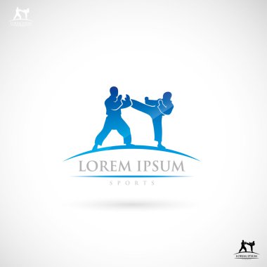 Martial arts fighters sign clipart