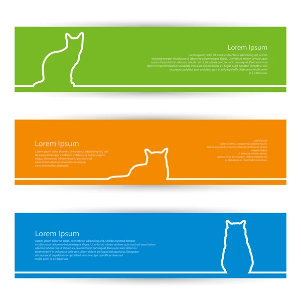 Banners de gato — Vetor de Stock