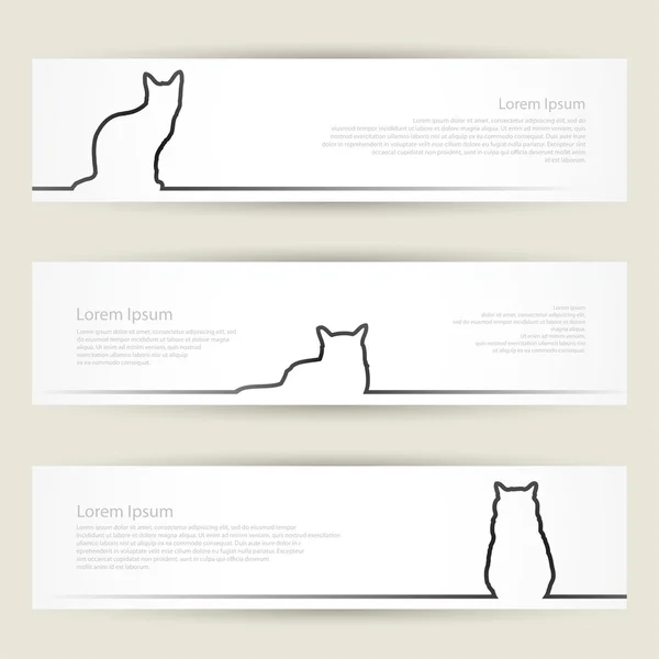 Katt banners — Stock vektor