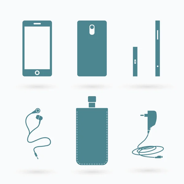 Téléphone portable et accessoires — Image vectorielle