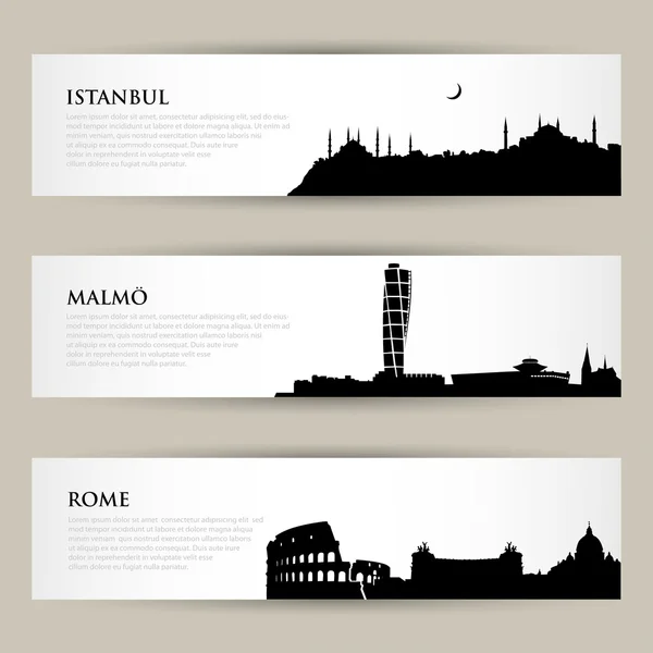 Stad skyline banners — Stockvector