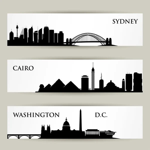 City skyline banners — Stock Vector