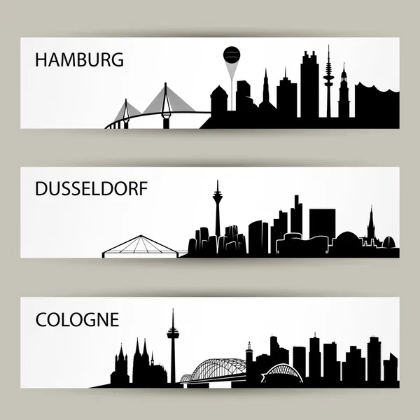 City skyline banners — Stock Vector