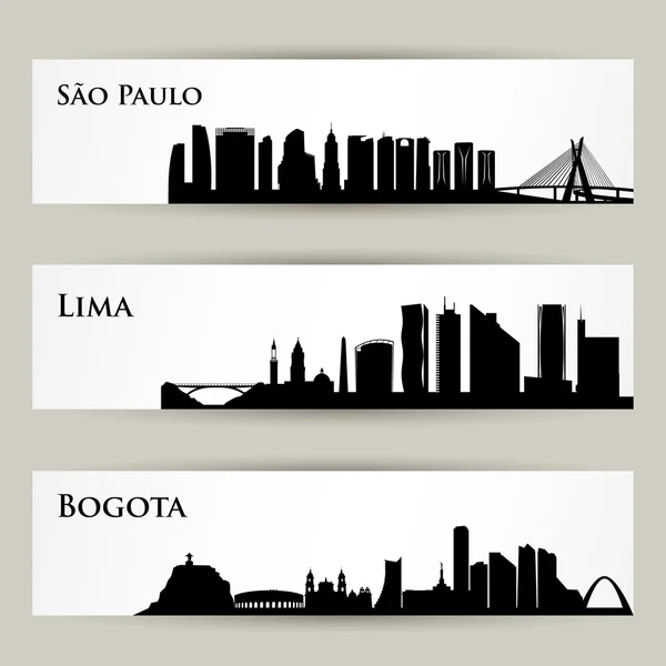 Bandeiras skyline da cidade — Vetor de Stock