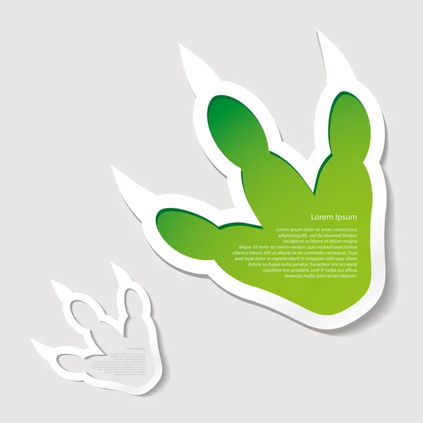 Bannière empreinte dinosaure — Image vectorielle
