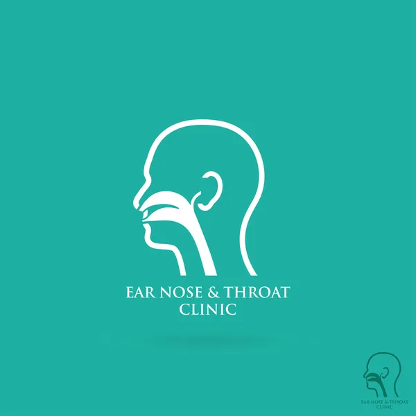 Símbolo clínico de oído, nariz y garganta — Vector de stock