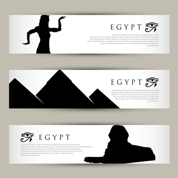 Egipto banderas de papel — Vector de stock
