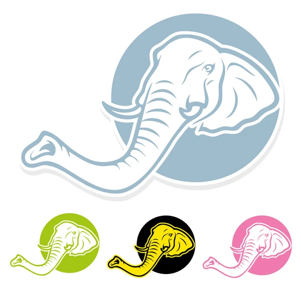 Reihe von Elefantenzeichen — Stockvektor
