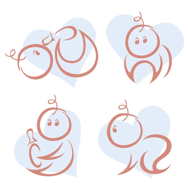 Conjunto de bebés lindos — Vector de stock