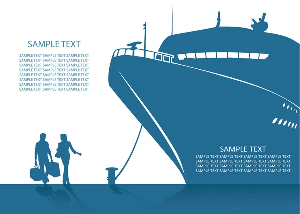 クルーズ船の背景 — ストックベクタ