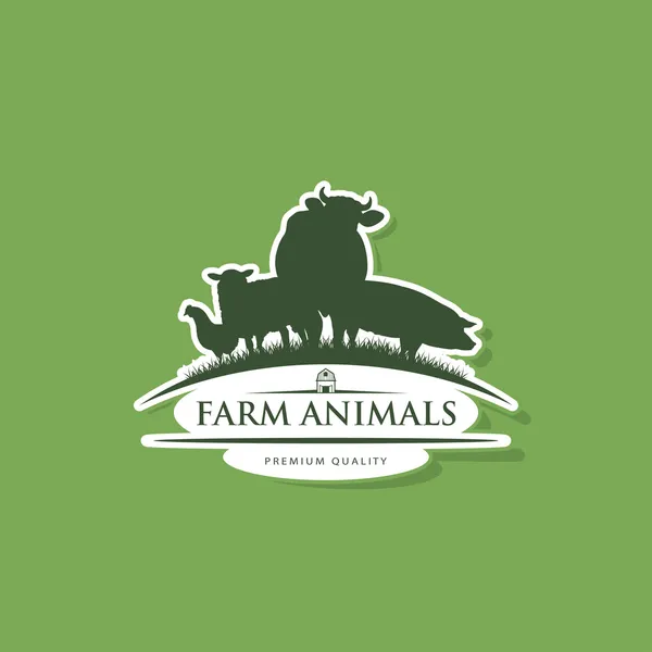 Boerderij dieren etiket — Stockvector