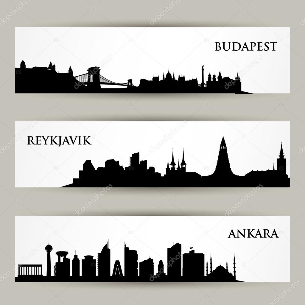 City skyline banners