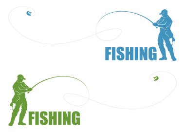 Fisherman label clipart